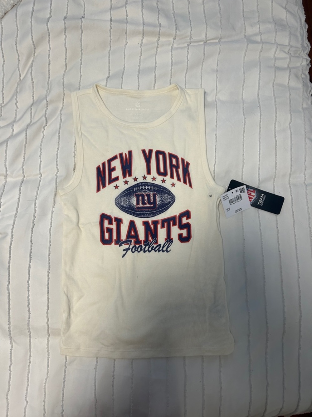 New York Giants Cream Football Tank Top M